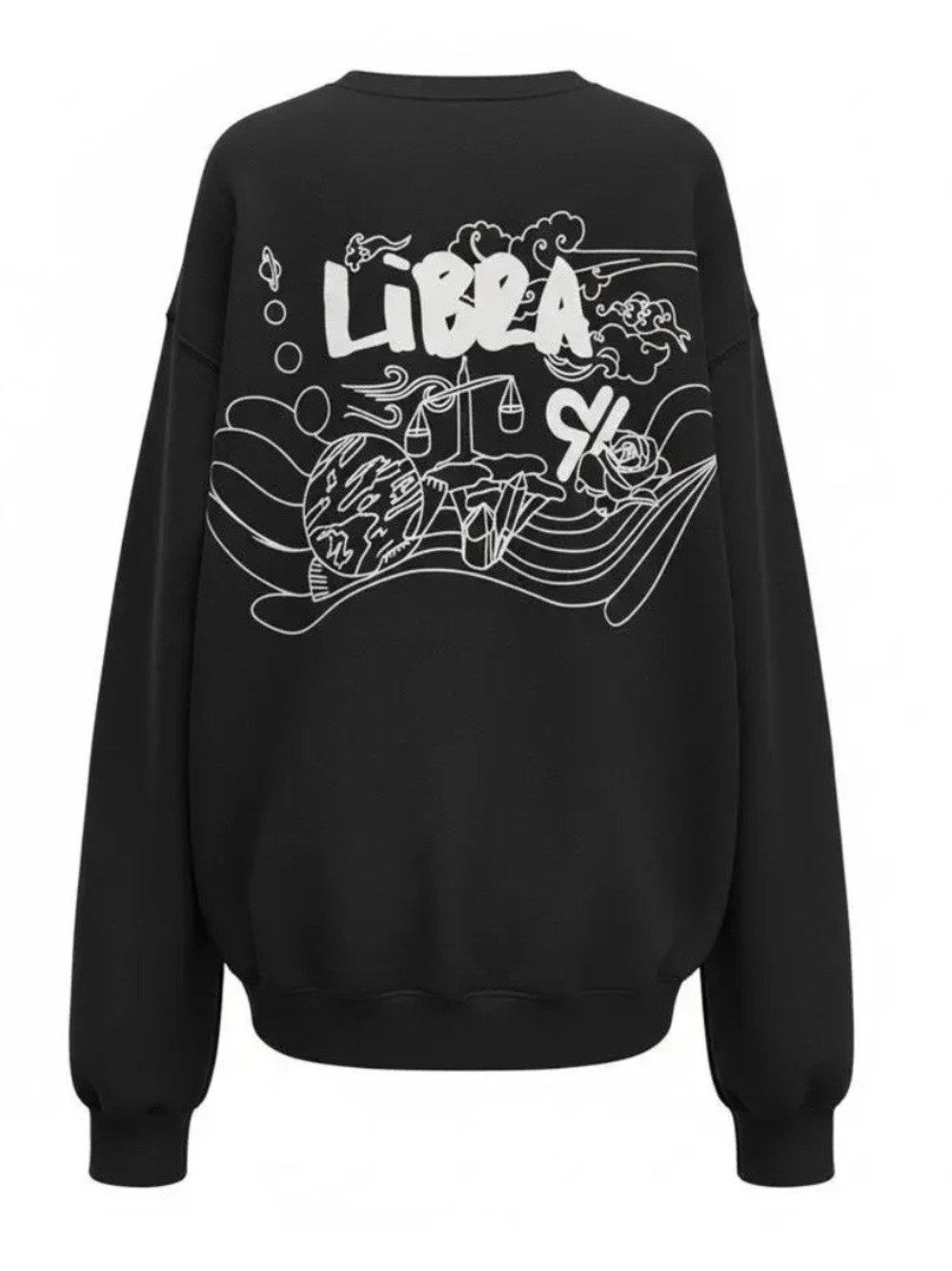 Good American Libra Boyfriend Sweatshirt Black Size 6 NWT - Picture 1 of 5